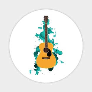 Concert Style Acoustic Guitar Natural Finish Magnet